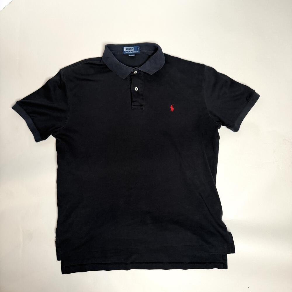 Polo By Ralph Lauren Soft Polo Shirt Mens Medium Blue Red Pony Short Sleeve